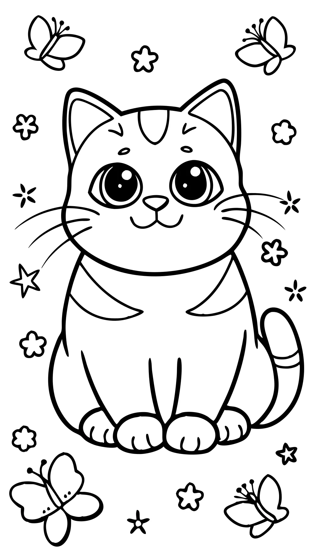 kawaii chat facile coloriage de chat mignon